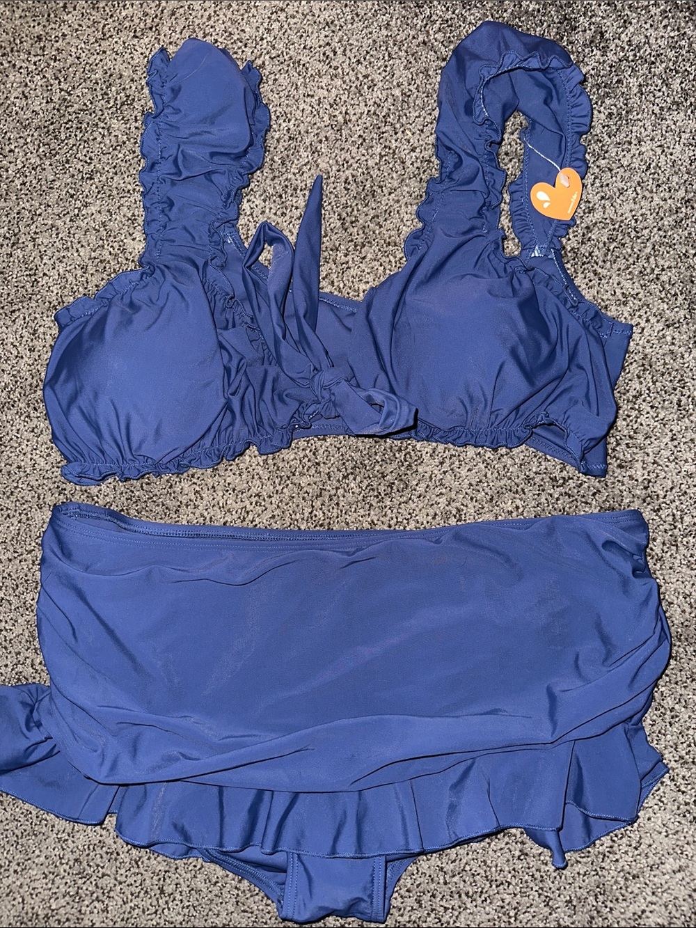 NWT Blue Ruffled Two-Piece Bikini Set
